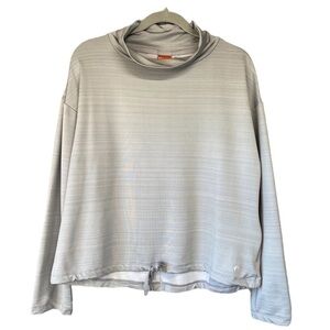 The American Outdoorsman For Women Stretch Mock Cowl Neck Tie Waist Top Sz L